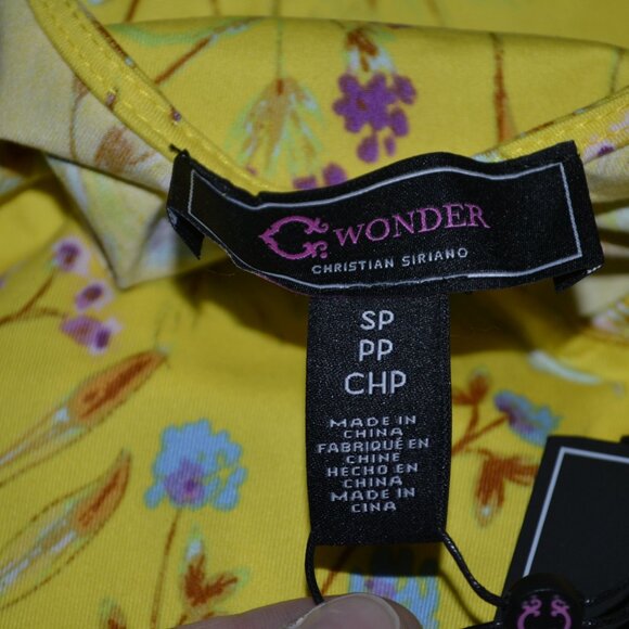 NWT C Wonder Christian Siriano Floral Yellow Summer Vacation Dress - Picture 2 of 12